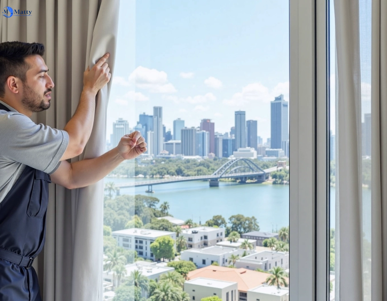 Professional curtain steam cleaning service silkstone QLD by Matty Curtain Cleaning
